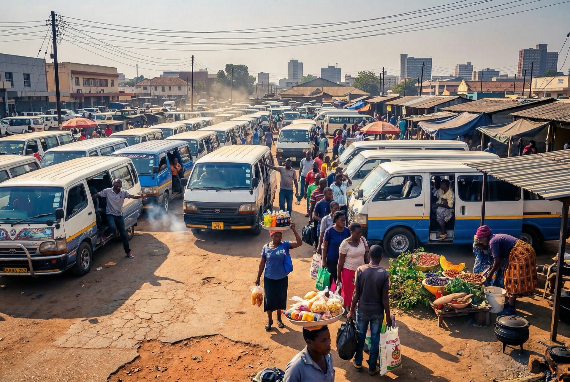 Kombi rank in Harare